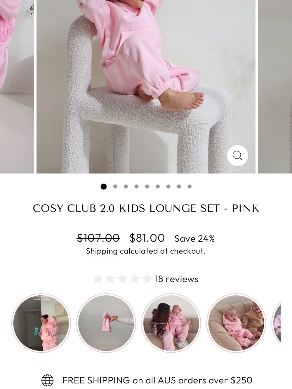 Cosy Club 2.0 Kids Lounge Set - Soft Pink